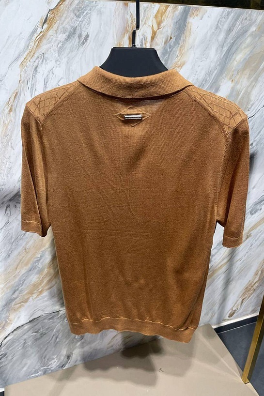 Мужское поло Stefano Ricci zip neck - Brown