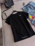 Женская чёрная футболка Chrome Hearts premium