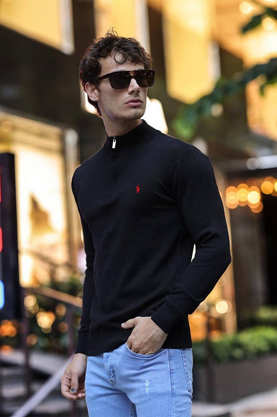 Мужская кофта Polo Ralph Lauren half-zip - Black