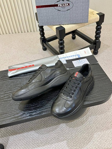 Кожаные кроссовки Prada America's Cup - Black   