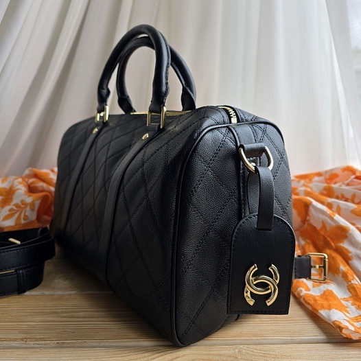 Кожаная дорожная сумка Chanel Boston 45x21 см   