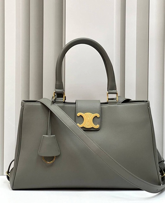 Женская сумка Celine Appoline Medium Premium 37.5x22x16 см - Grey