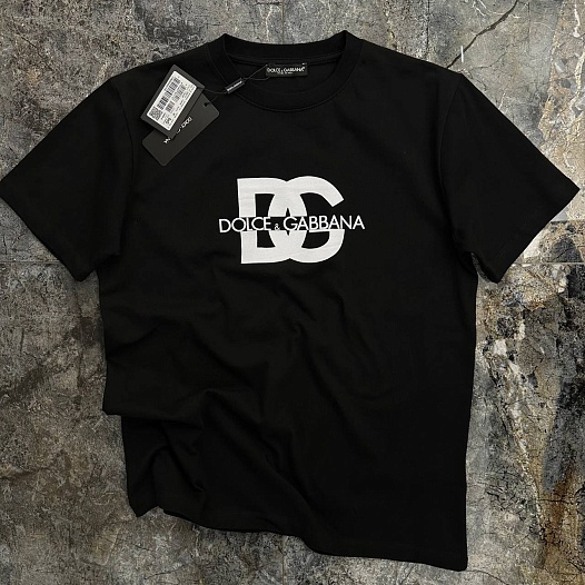 Мужская чёрная футболка Dolce & Gabbana logo-print   
