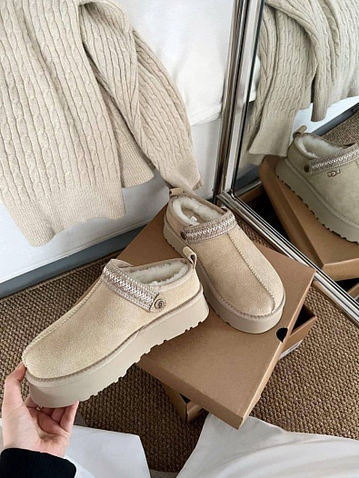 Замшевые женские слиперы с мехом UGG Lanah   