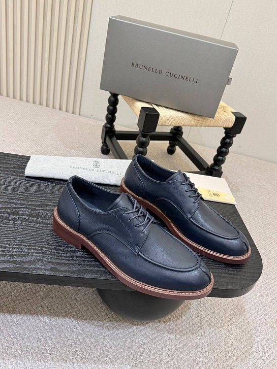 Кожаные ботинки Brunello Cucinelli derby - Navy