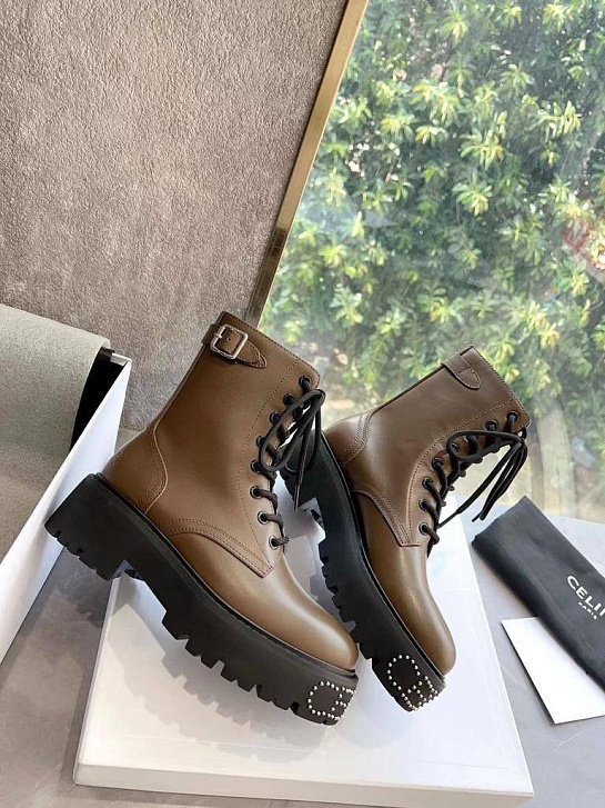 Женские кожаные ботинки Celine premium