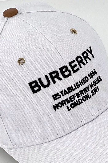 Бейсболка белого цвета Burberry horseferry-motif   