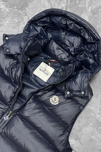 Мужской жилет Moncler logo-patch - Navy   