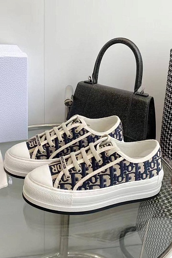 Женские кеды на платформе Dior Walk'n' Premium - Blue   