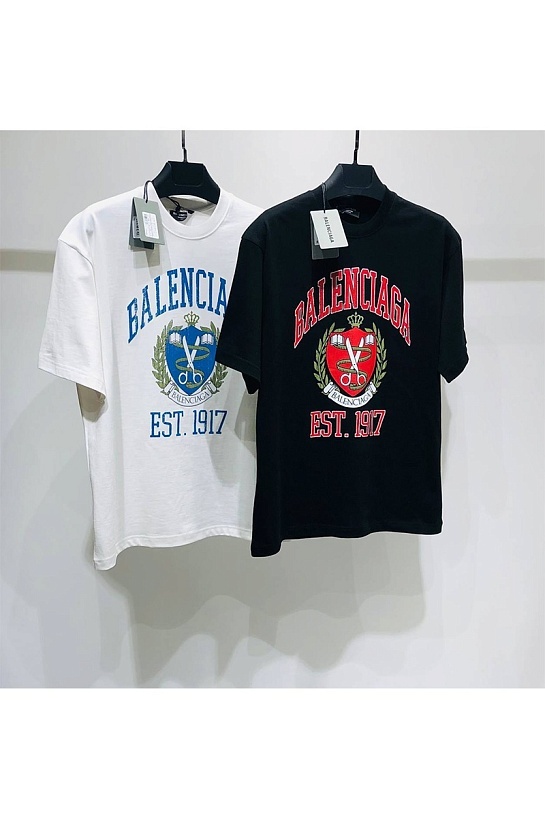 Оверсайз футболка Balenciaga est.1917 - White