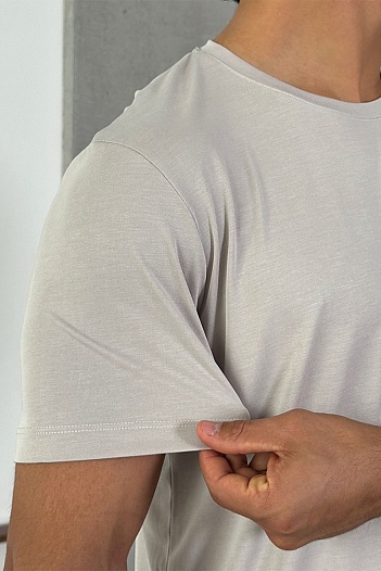 Мужская серая футболка Loro Piana logo-embroidered   