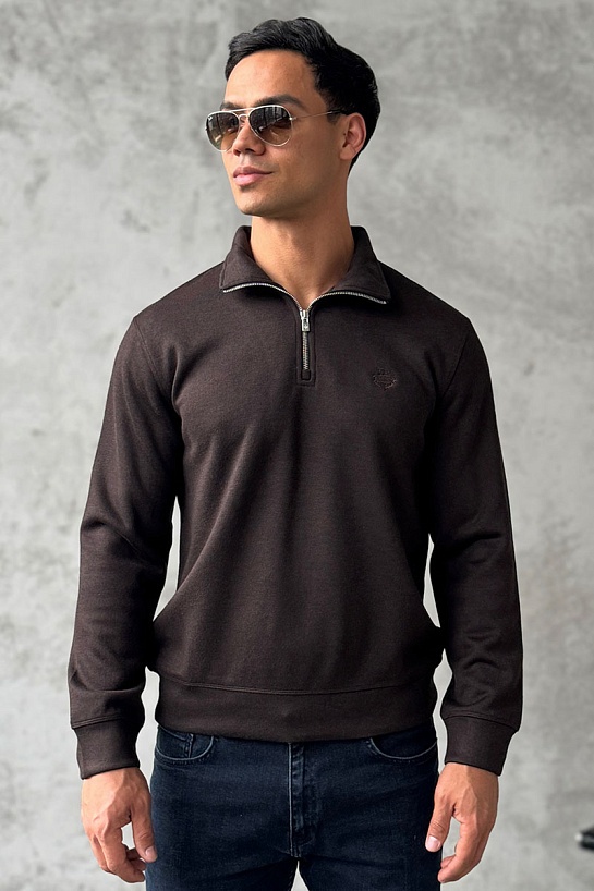 Утеплённая кофта Loro Piana zip-neck - Brown
