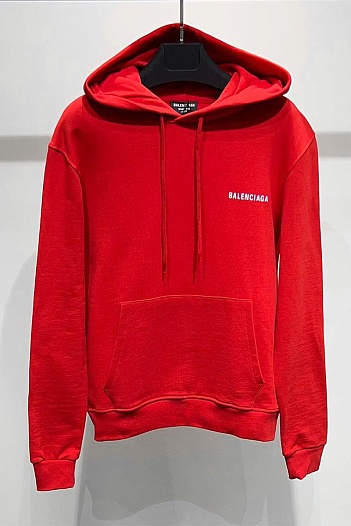 Мужское оверсайз худи Balenciaga красного цвета   