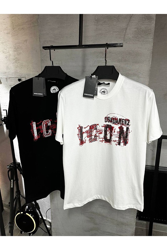 Мужская белая футболка Dsquared2 "ICON"