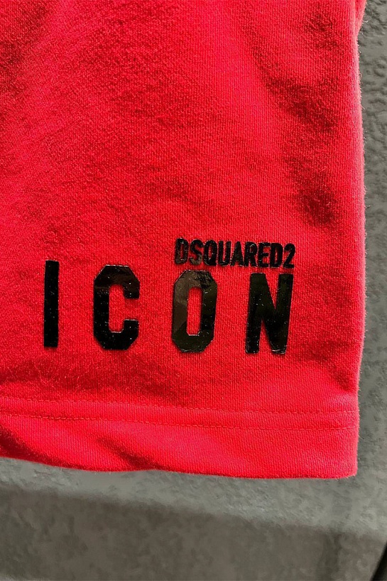 Мужские красные шорты Dsquared2 ICON-logo