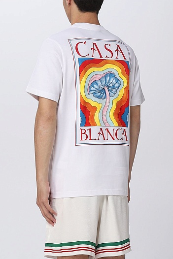 Белая оверсайз футболка Casablanca Mind Vibrations   