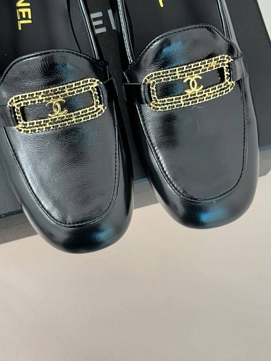 Женские кожаные лоферы Chanel premium   