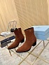 Женские замшевые сапоги Prada premium - Brown