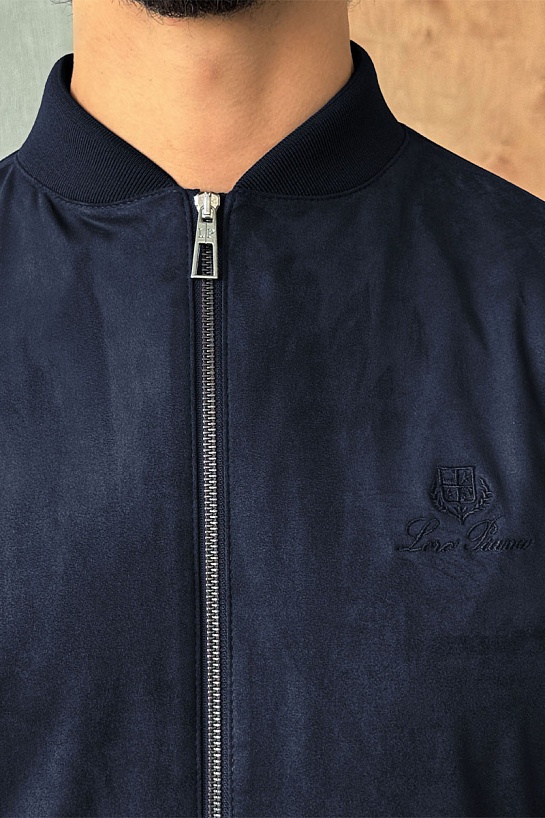 Мужской тёмно-синий бомбер Loro Piana