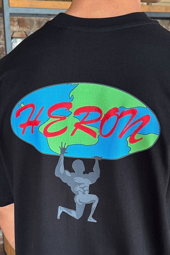 Чёрная оверсайз футболка Heron Preston   