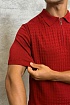 Мужское поло красного цвета Zilli zip neck