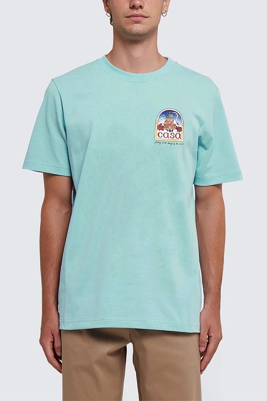 Мужская футболка Casablanca Vue De L'Arche - Mint Green