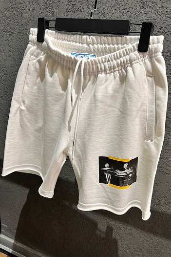 Белые мужские шорты Off-White Caravaggio print   
