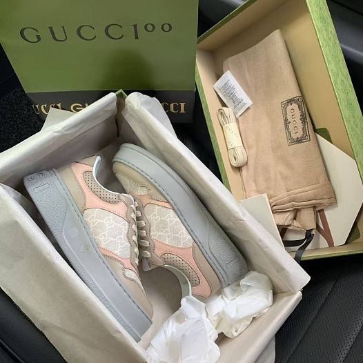 Женские кроссовки Gucci GG Chunky B - Beige / Grey   