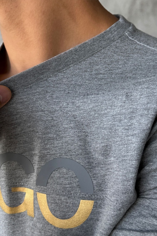 Мужская серая футболка Hugo Boss