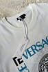 Мужская белая футболка Versace logo-print