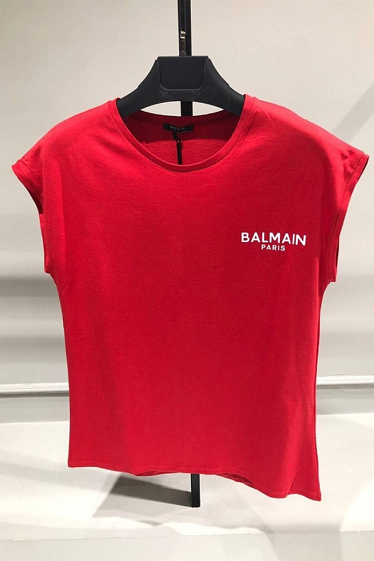 Женская футболка Balmain Paris - Red