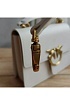 Кожаная сумка Love 25x18 см - White / Gold
