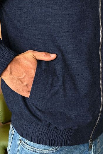 Мужской бомбер Zegna синего цвета   