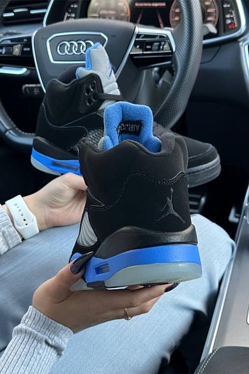 Кроссовки Nike Air Jordan 5 Retro - Black / Blue   