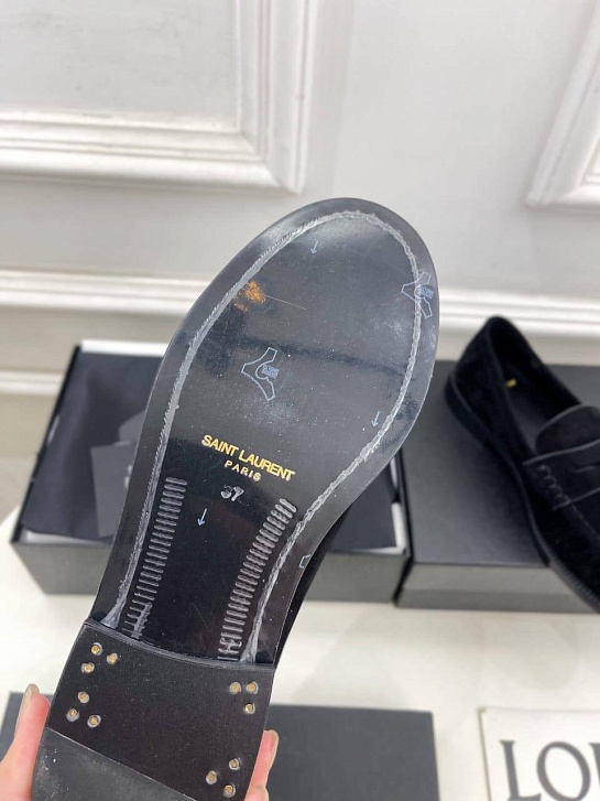 Женские замшевые лоферы Yves Saint Laurent premium