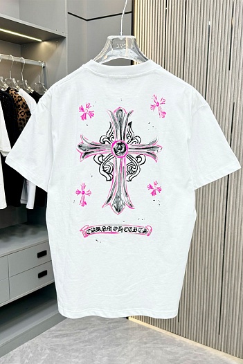 Белая оверсайз футболка Chrome Hearts Premium   