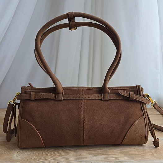 Женская замшевая сумка Prada 22x15 см   