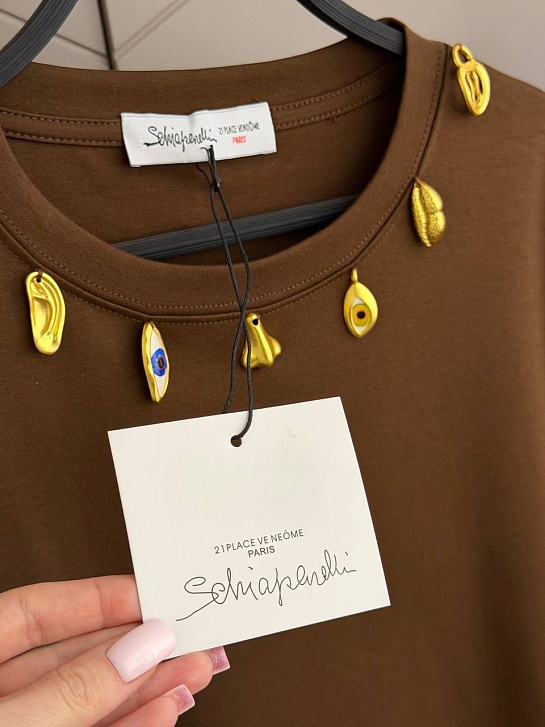 Женская базовая футболка Schiaparelli premium - Brown