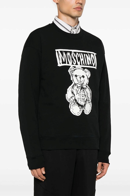 Мужской чёрный свитшот Moschino Teddy Bear