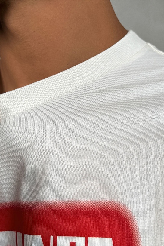 Белая оверсайз футболка Balenciaga logo print