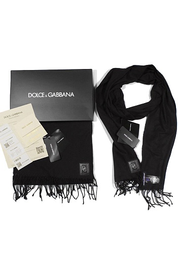 Шарф Dolce&Gabbana logo-patch - Black 185x35 см   