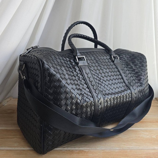Кожаная дорожная сумка Bottega Veneta Intrecciato Duffle 50x20 см   
