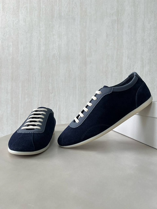 Замшевые кроссовки Brunello Cucinelli Premium - Navy