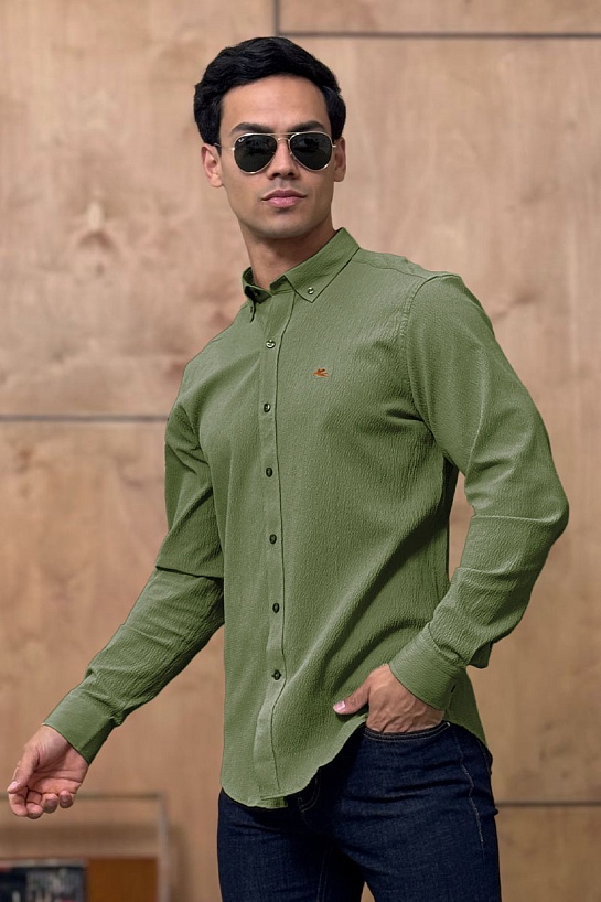Мужская зелёная рубашка Etro Pegasus logo