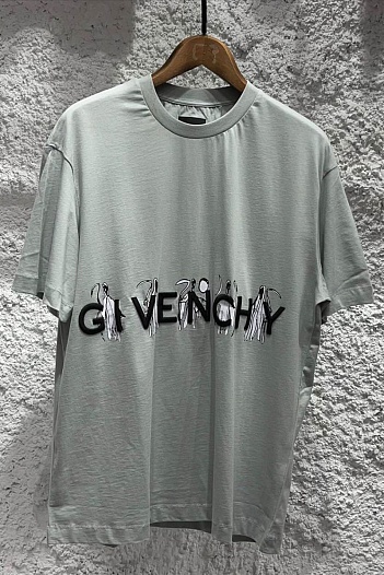 Серая оверсайз футболка Givenchy embossed logo   