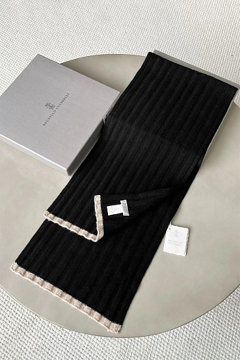 Кашемировый шарф Brunello Cucinelli Premium - Black   