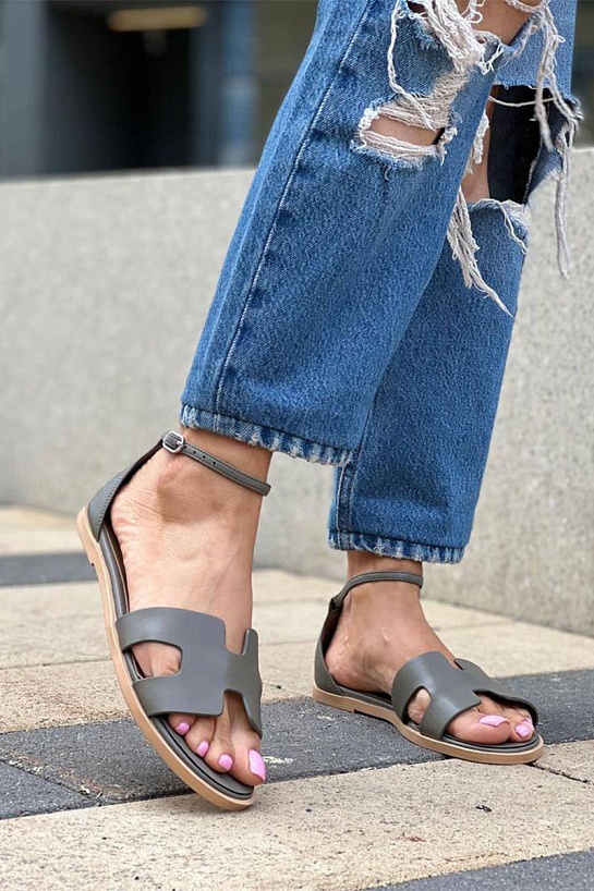 Женские сандалии Hermes Santorini - Grey