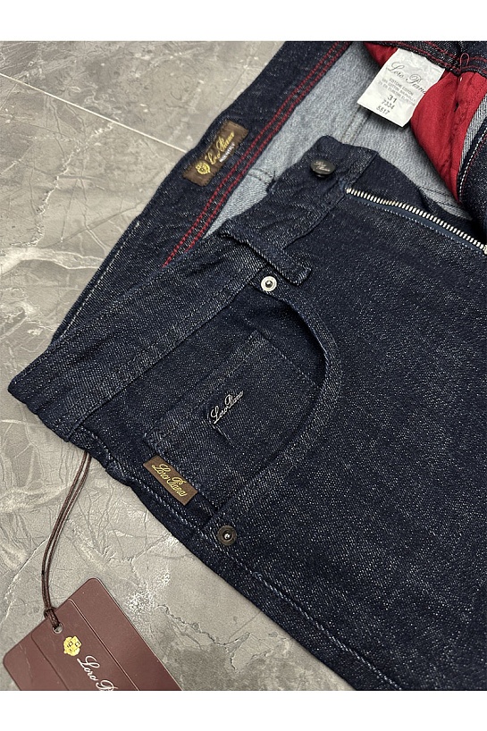 Джинсы тёмно-синего цвета Loro Piana regular fit
