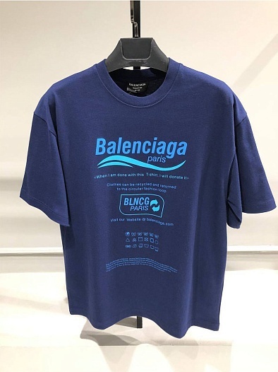 Оверсайз футболка Balenciaga Recycle - Blue   