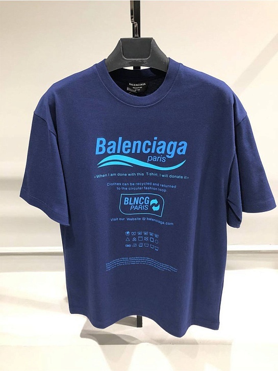 Оверсайз футболка Balenciaga Recycle - Blue